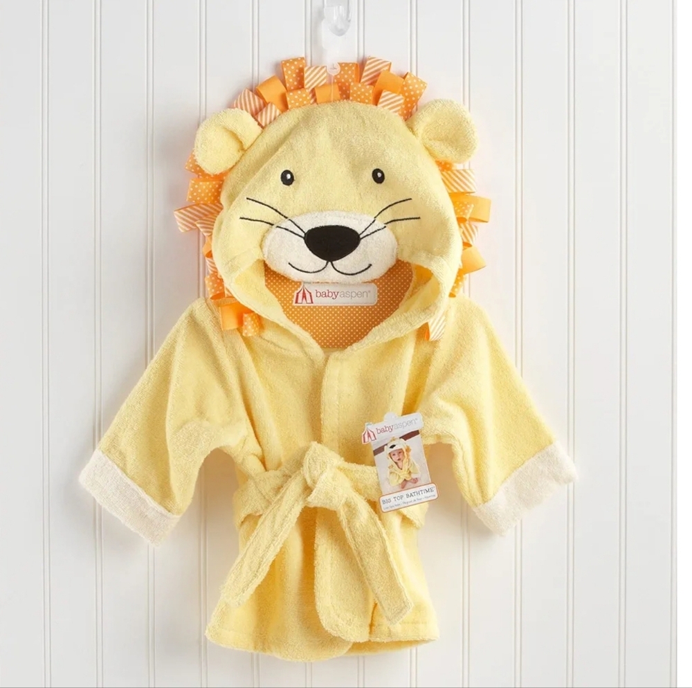 Baby Yellow Lion Hooded bath Robe